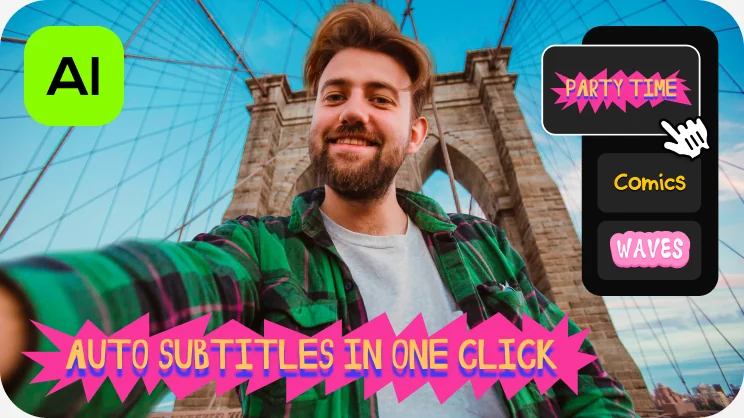 Subtítulos automáticos con IA en Movavi Video Editor