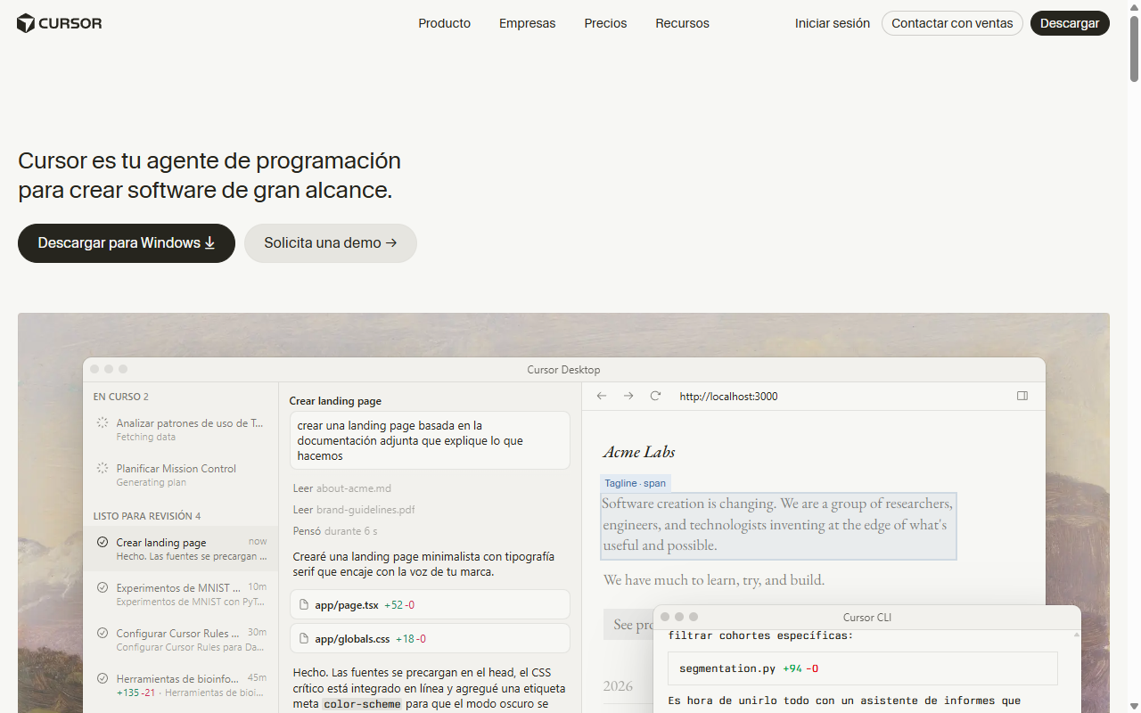 Web oficial de Cursor
